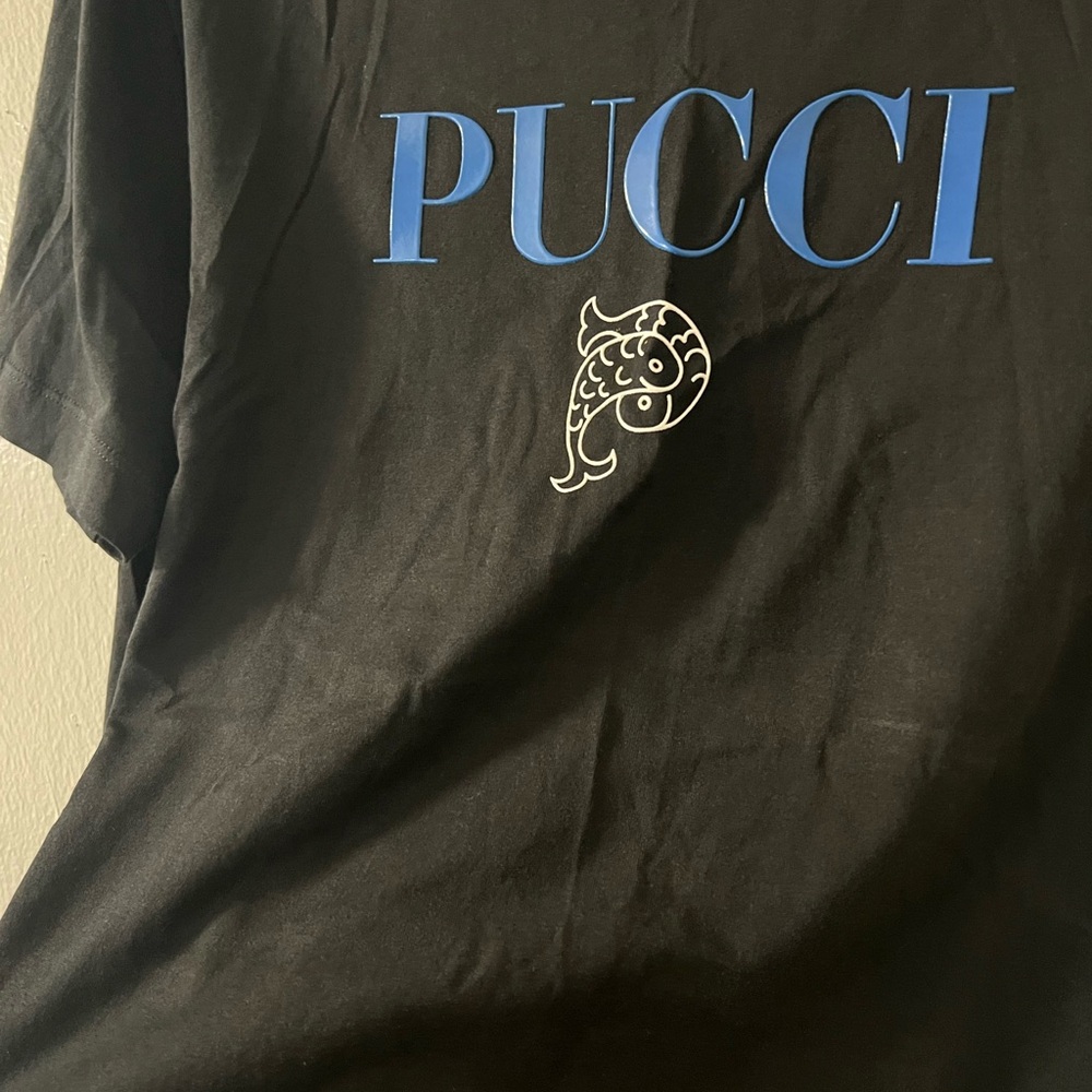 Black T-Shirt with Blue Logo